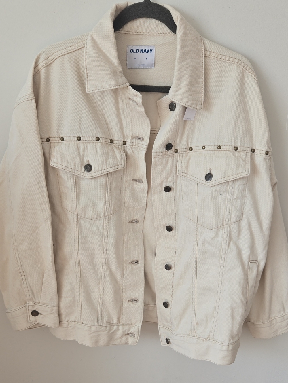 Old Navy Cream Denim Jacket - Women's Lightweight Coat